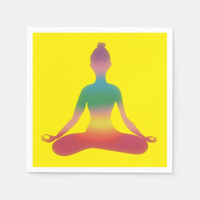 Meditating Yoga Art  Napkin (Front)