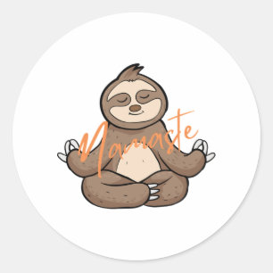 Meditating Yoga Sloth - Namaste Classic Round Sticker