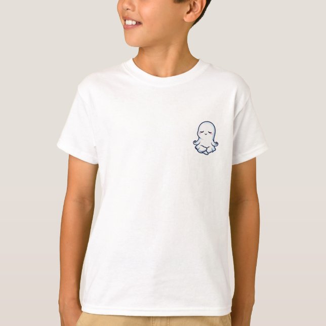 Meditating Zen Ghost Kids T-Shirt (Front)