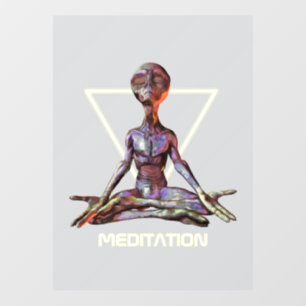Meditation. Alien in tranquil pose