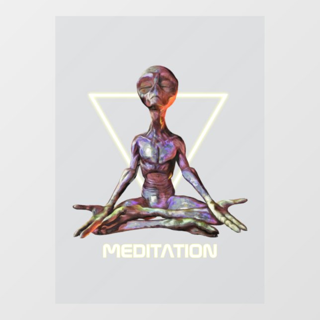 Meditation. Alien in tranquil pose (Sheet)