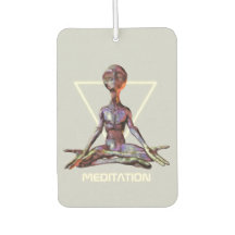 Meditation. Alien in tranquil pose