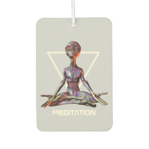 Meditation. Alien in tranquil pose Car Air Freshener