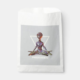 Meditation. Alien in tranquil pose Favour Bags