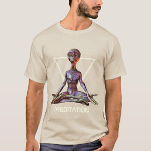 Meditation. Alien in tranquil pose T-Shirt