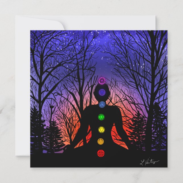 Meditation and the Trees on a starry night Sunset (Front)