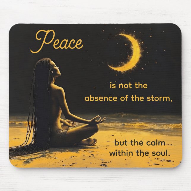 Meditation Art and Inspirational Quote Mouse Pad (Front)