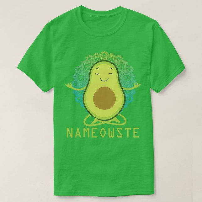 Meditation Avocado Funny T-Shirt (Design Front)