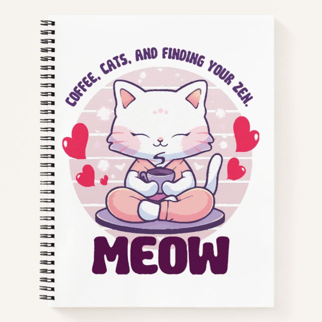 Meditation cat  - Kawaii cat  Notebook (Front)