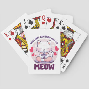 Meditation cat - Kawaii cat Playing Cards