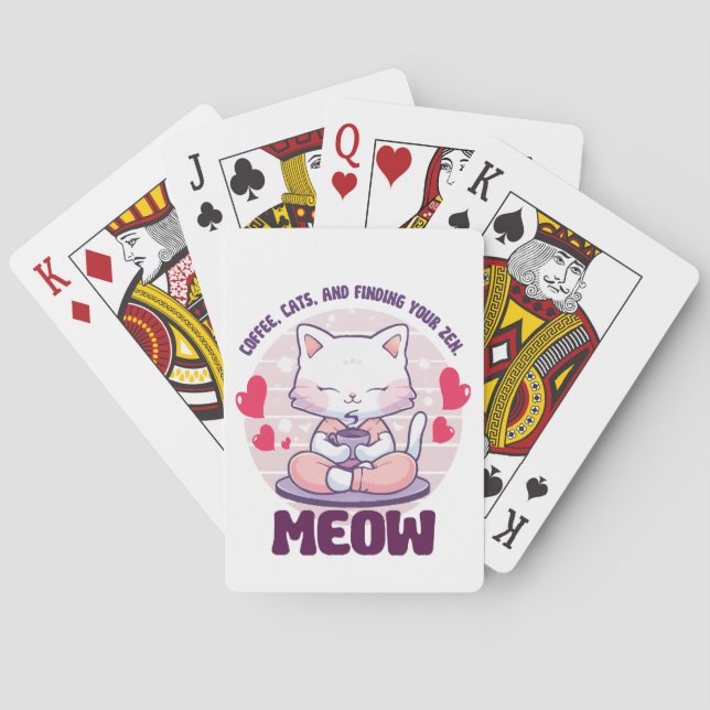 Meditation cat  - Kawaii cat  Playing Cards (Back)