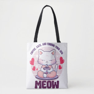 Meditation cat - Kawaii cat Tote Bag