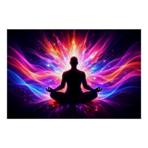 Meditation Chakra Glossy Poster Spiritual Art