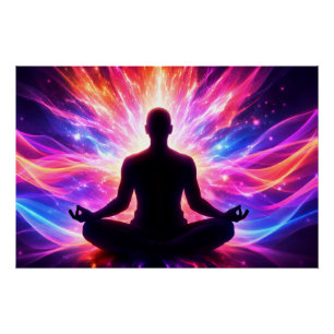 Meditation Chakra Glossy Poster Spiritual Art