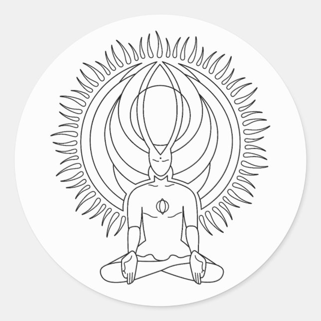 Meditation. Classic Round Sticker (Front)