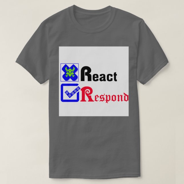 Meditation clothing and accessories Donx27t react  T-Shirt (Design Front)