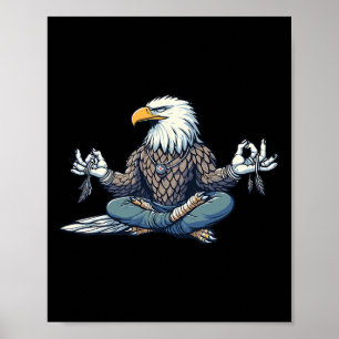 Meditation Eagle Yoga Pose Relaxing Animal Poster