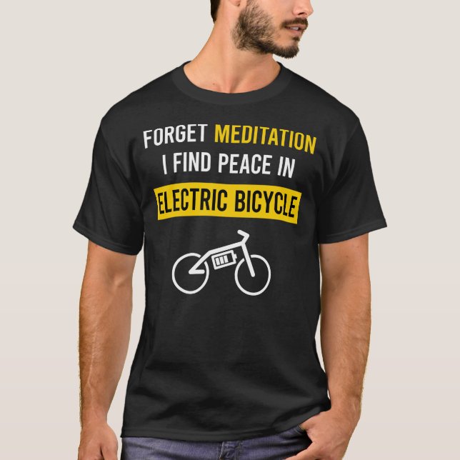 Meditation Electric Bicycle E Bike Ebike T-Shirt (Front)