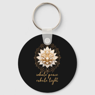 Meditation Esoteric Lotus Inhale Peace Exhale Ligh Key Ring