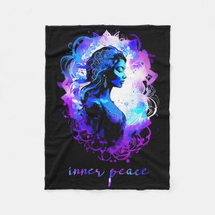 Meditation Esoteric Watercolour Inner Peace Yoga Fleece Blanket
