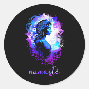 Meditation Esoteric Watercolour Namaste Yoga Classic Round Sticker