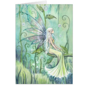 Meditation Fairy in Green Garden Fantasy Art