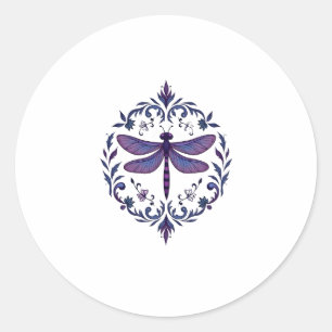 Meditation Fractal Geometry Spiritual Yoga Dragonf Classic Round Sticker