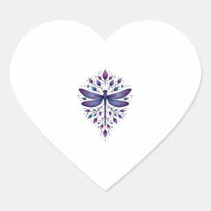 Meditation Fractal Geometry Spiritual Yoga Dragonf Heart Sticker