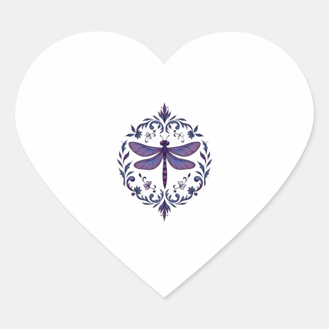 Meditation Fractal Geometry Spiritual Yoga Dragonf Heart Sticker (Front)