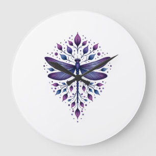 Meditation Fractal Geometry Spiritual Yoga Dragonf Large Clock