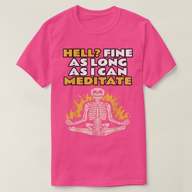 Meditation, Fun, Halloween, YogaPose funny skeleto T-Shirt (Design Front)