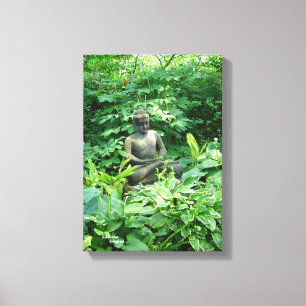 Meditation garden Gloss Stretched Canvas Print