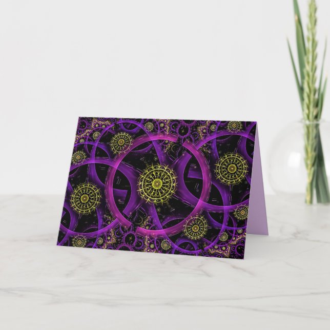 Meditation gold flower greeting card (Front)