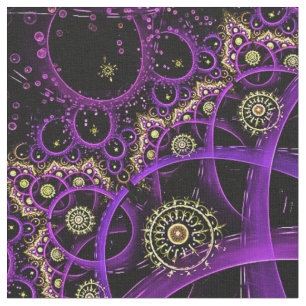 Meditation gold flower print fabric