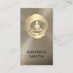 Meditation Icon   Metallic Background Business Card
