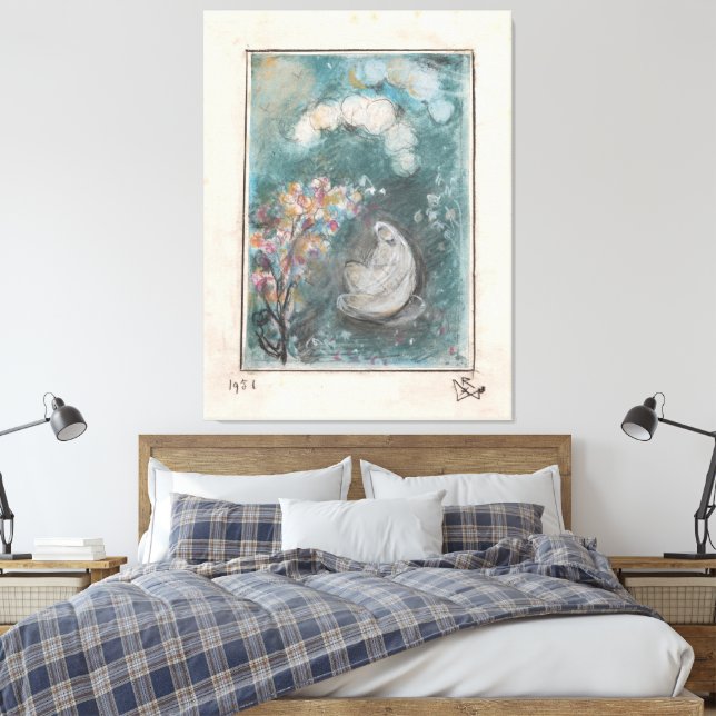 Meditation in a garden canvas print (Insitu(Bedroom))