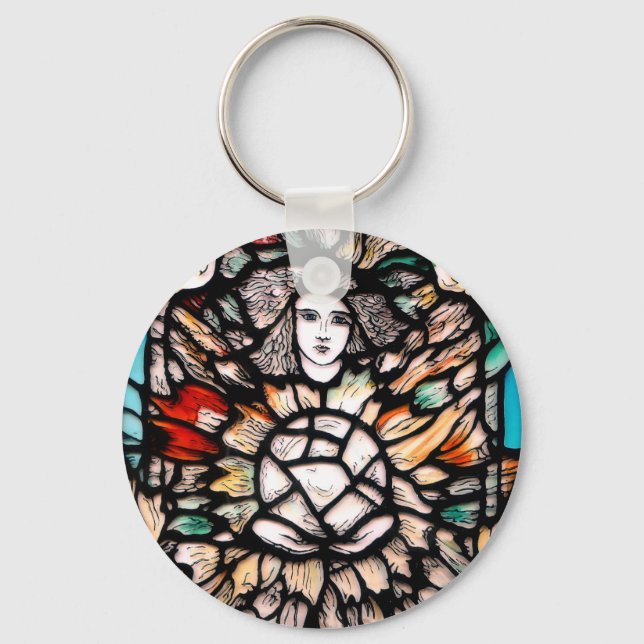 Meditation in Colors: Stained-Glass Art & Spiritua Key Ring (Front)