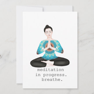 meditation in progress. breathe thank you card