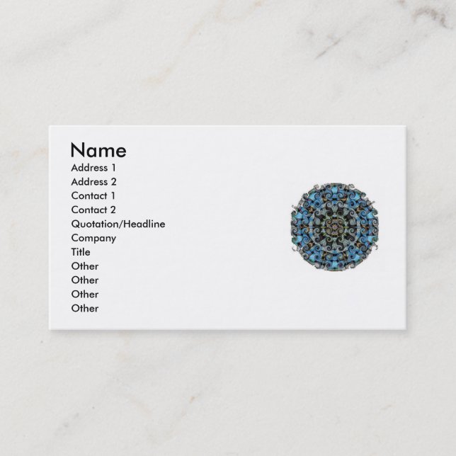 Meditation inspired business, cards (Front)