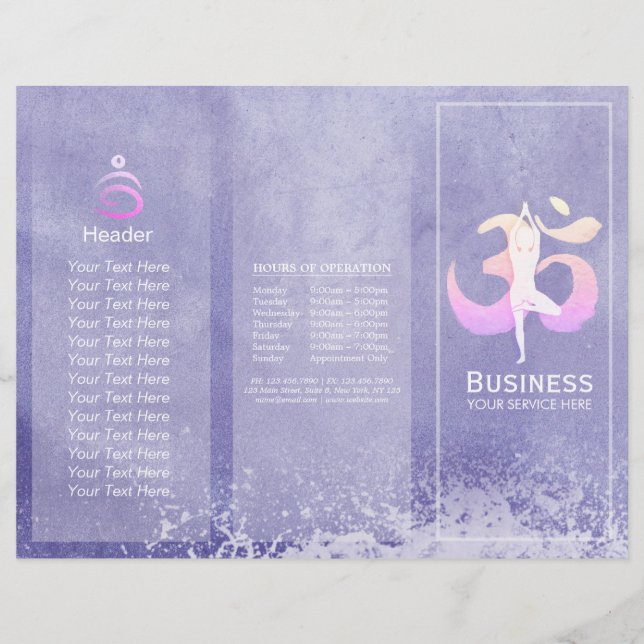 Meditation Instructor Yoga Pose Very Peri Brochure (Front)