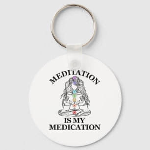 Meditation Is My Medication Kundalini Yoga Chakra Key Ring