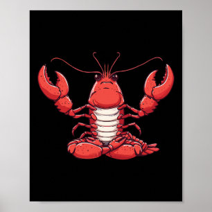 Meditation Lobster Yoga Pose Relaxing Animal  Poster