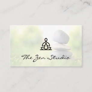 Meditation Logo Stacked Stones in the Grass Appointment Card
