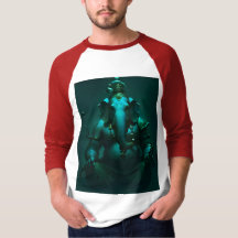 Meditation Lord Ganesha Spiritual Neon Blue Men's