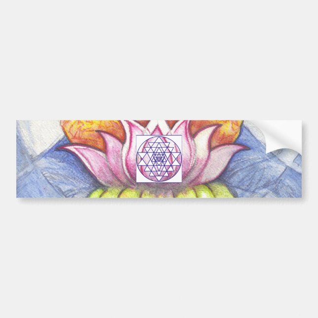 Meditation Lotus Bumper Sticker (Front)