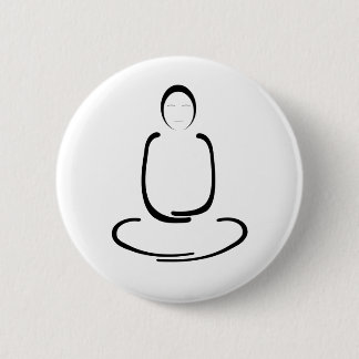 Meditation Man Black 6 Cm Round Badge