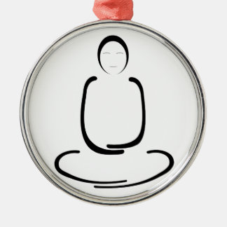 Meditation Man Black Metal Tree Decoration