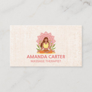 Meditation Mandala Icon   Texture Background Business Card