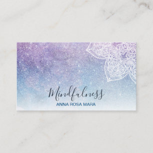 *~* Meditation Mandala Reiki Ombre Yoga  Glitter Business Card