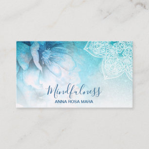 *~* Meditation Mandala Reiki  Yoga Floral Glitter Business Card